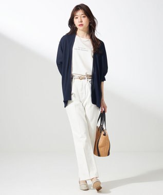 ANY SIS L 【美Denimシリーズ】センタープレスセミフレア デニム オフ