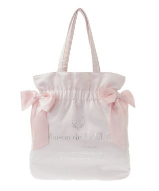 Maison de FLEUR ダブルリボンギャザートートバッグ Pink