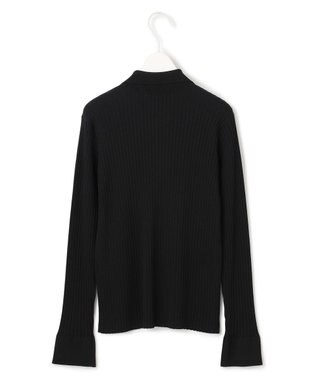 ICB 【洗える】シルクヴィスコースハイゲージ ジップアップカーディガン ブラック系