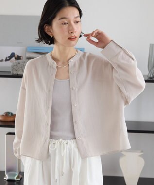 AMERICAN HOLIC シアーショート丈ブラウス Light Gray