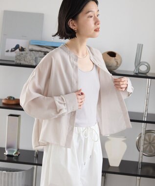 AMERICAN HOLIC シアーショート丈ブラウス Light Gray