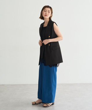 YECCA VECCA 【UVカット】サラサライージーワイドパンツ Blue