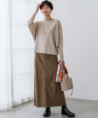 23区 S 【SLOW/一部店舗限定】ソフトコーデュロイ マーメイド スカート ブラウン系