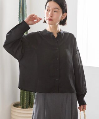 AMERICAN HOLIC シアーショート丈ブラウス Black