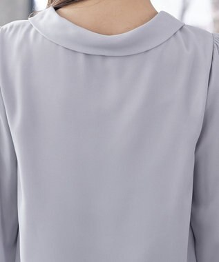 Tiaclasse L 【洗える】リボンカラーパフスリーブブラウス グレー