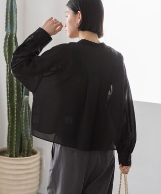 AMERICAN HOLIC シアーショート丈ブラウス Black