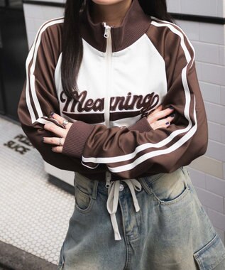 WEGO スタジアムロゴトラックジャケット ブラウン