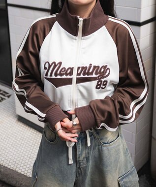 WEGO スタジアムロゴトラックジャケット ブラウン