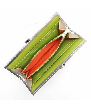 A.D.M.J. 【牛革】スネーク型押し/ガマグチウォレット サンド