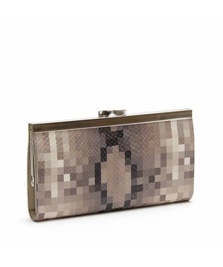 A.D.M.J. 【牛革】スネーク型押し/ガマグチウォレット サンド