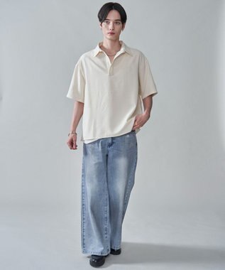 WEGO リネンライクスキッパーシャツ（SS） オフホワイト