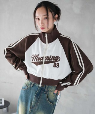 WEGO スタジアムロゴトラックジャケット ブラウン