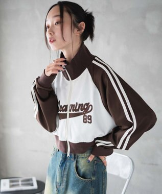 WEGO スタジアムロゴトラックジャケット ブラウン