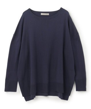 UNFILO マイビューティニット ボートネック ネイビー