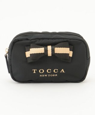 TOCCA 【WEB限定】BICOLOR RIBBON POUCH ポーチ ブラック系