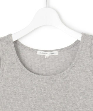 23区 【洗える】シャイニーリブ タンクトップ ライトグレー系