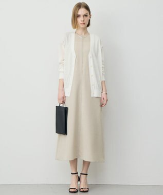 ICB リネンブレンドシアー カーディガン オフホワイト