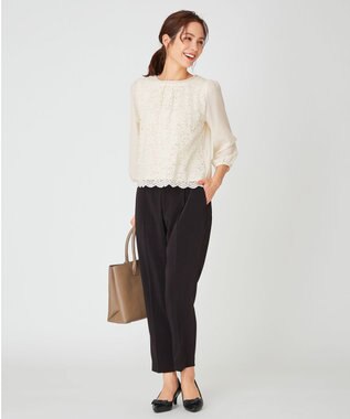 ANY 【洗える】エステルソフトストレッチ パンツ ブラック系