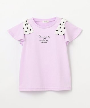ANY KIDS ひんやりクール 肩リボンTシャツ ラベンダー