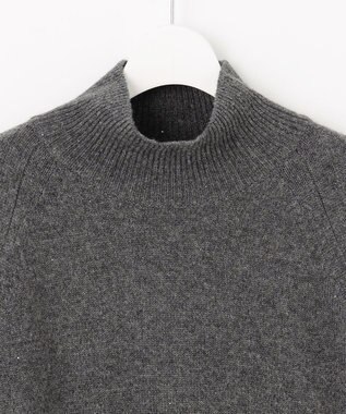 自由区 S ウールカシミヤブレンドスパンコールハイネック ニット グレー