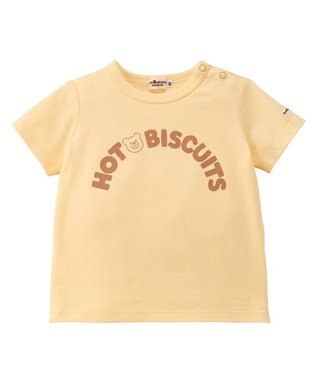 MIKI HOUSE HOT BISCUITS 【70-120cm】ロゴシリーズ 半袖Tシャツ 黄