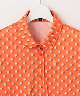 23区GOLF 【WOMEN】【接触冷感・UVケア・吸水速乾】アイス柄 ポロシャツ オレンジ系5