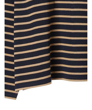 earth music&ecology スクエアボーダープルオーバー Navy