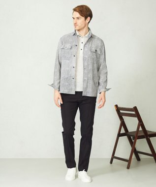 JOSEPH ABBOUD 【吸水速乾/軽量】リネンTOPピケ ポロシャツ ライトグレー系