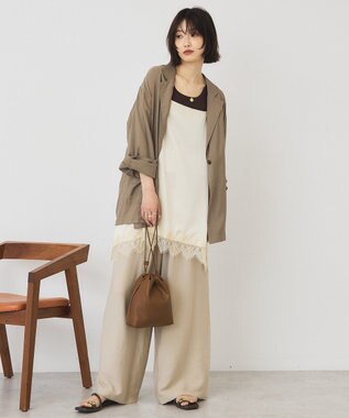 AMERICAN HOLIC イレギュラーヘムサテンレースキャミソール Ivory