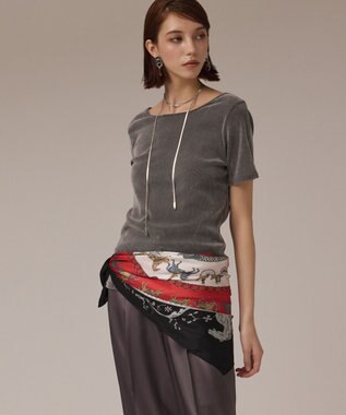 GRACE CONTINENTAL ホースプリントスカーフ ブラック