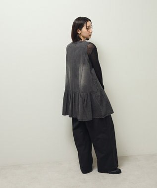 Green Parks ・ＳＵＧＡＲ　ＳＰＯＯＮ　Ｗ－ＺＩＰデニムミニワンピ Black