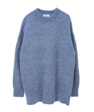 earth music&ecology シャイニーベロアチュニック Blue