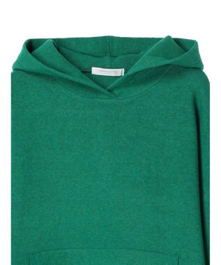 Green Parks スウェット風フード付ニットプルオーバー Green