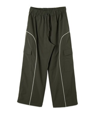 WEGO 【ユニセックス着用ITEM/ウエストゴム】イージーパイピングカーゴパンツ カーキ