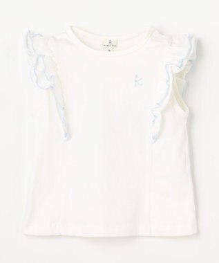 組曲 KIDS 【80-100㎝】 フルールフリルTシャツ オフホワイト
