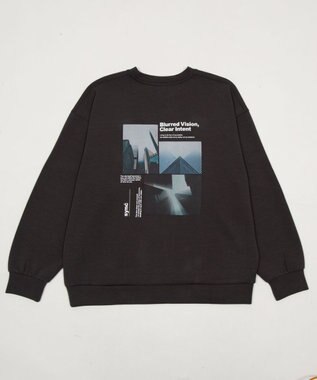 WEGO 【ユニセックス着用ITEM】アクセ付きフォトグラフィックプルオーバー ブラック中濃色