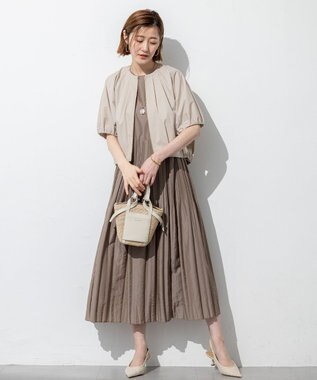 23区 【撥水性/接触冷感】ストレッチライトタイプライター コンパクトブルゾン ベージュ系