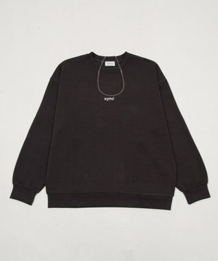 WEGO 【ユニセックス着用ITEM】アクセ付きフォトグラフィックプルオーバー ブラック中濃色