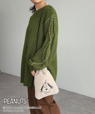 CRAFT STANDARD BOUTIQUE 【PEANUTS】ボア巾着ショルダーバッグ Ivory