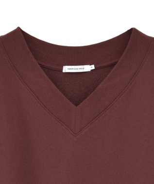 AMERICAN HOLIC Vネックワンポイントロゴスウェットプルオーバー Bordeaux