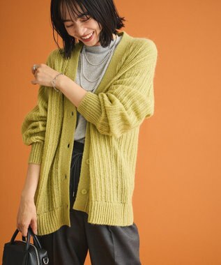 Green Parks シアーニットＶネックカーディガン