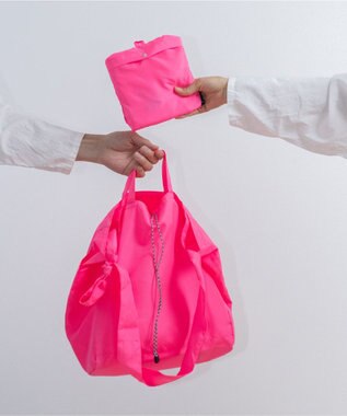 NIZYU KANO face別注 ポケッタブル3wayトート 蛍光ピンク