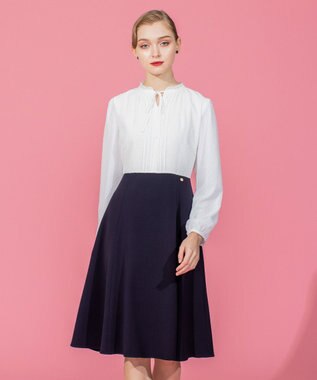 TOCCA 【洗える】SUNNY 長袖ドレス ネイビー系