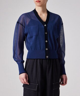 Paul Smith 【洗える】シアー カーディガン ダークブルー