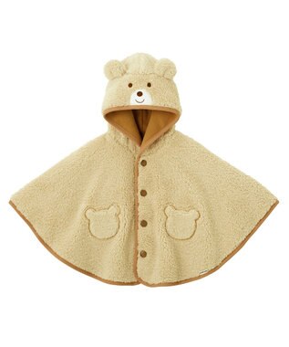 MIKI HOUSE HOT BISCUITS 【70-90cm】 もこくま顔ドン ボアマント アイボリー