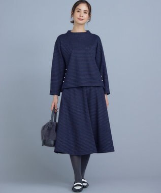 組曲 S 【2SET・WEB限定】ウール混ジャージー セットアップ ネイビーチェック系3