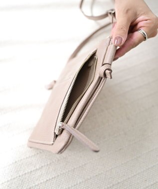 Hekhèr Le Style de Vie 新色追加【日本製】シュリンクレザー スマートフォンポシェット ピンクベージュ