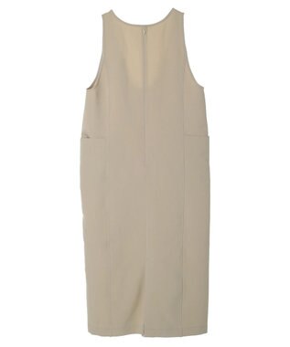 AMERICAN HOLIC イージーケアＵネックＩラインワンピース Gray Beige