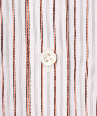 J.PRESS LADIES BEZコットンナイロン ストライプ シャツ ブラウス ホワイト×グレー系