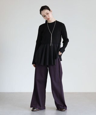 Green Parks ・ＥＬＥＮＣＡＲＥ　ＤＵＥ　ハイブリットハイネックニット Black